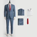 Cosplay Costume Sasaki Smoking Behind the Supermarket with You Work Suit Set Blue Men Halloween Carnival Party Outfits