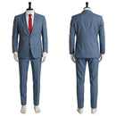 Cosplay Costume Sasaki Smoking Behind the Supermarket with You Work Suit Set Blue Men Halloween Carnival Party Outfits