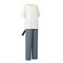 Cosplay Costume Sato Yaniko Chainsmoker Cat (2026) Shirt Pants Ears Tail Set White Women Halloween Carnival Party Outfits