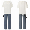 Cosplay Costume Sato Yaniko Chainsmoker Cat (2026) Shirt Pants Ears Tail Set White Women Halloween Carnival Party Outfits
