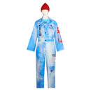 Cosplay Costume Squeaky and Squirmy Smee Wicked Wonderland Overall Shirt Hat Set Blue Kids Children Halloween Carnival Party Outfits
