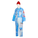 Cosplay Costume Squeaky and Squirmy Smee Wicked Wonderland Overall Shirt Hat Set Blue Kids Children Halloween Carnival Party Outfits