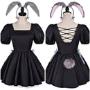 Cosplay Costume Sua Alien Stage 3rd Anniversary Bunny Cafe Dress Black Women Halloween Carnival Party Outfits