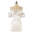 Cosplay Costume Sua Alien Stage Puff Sleeves Slim Dress White Women Halloween Carnival Party Outfits