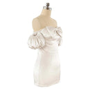 Cosplay Costume Sua Alien Stage Puff Sleeves Slim Dress White Women Halloween Carnival Party Outfits
