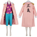 Cosplay Costume Tashigi Shirt Coat Pants Set Pink Women Halloween Carnival Party Outfits