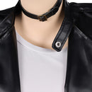 Cosplay Costume Tayama Smoking Behind the Supermarket with You Leather Jacket Dress Set White Women Halloween Carnival Party Outfits