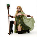 Cosplay Costume Titania TRPG Dress Cloak Set Renaissance Green Women Halloween Carnival Party Outfits