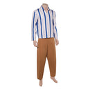 Cosplay Costume Usopp One Piece Season 2 Strip Top Pants Set Blue Men Halloween Carnival Party Outfits
