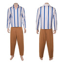 Cosplay Costume Usopp One Piece Season 2 Strip Top Pants Set Blue Men Halloween Carnival Party Outfits