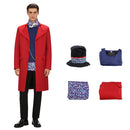 Cosplay Costume Willy Wonka Coat Inner Suit Set Red Men Halloween Carnival Party Outfits