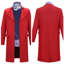 Cosplay Costume Willy Wonka Coat Inner Suit Set Red Men Halloween Carnival Party Outfits
