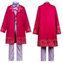 Cosplay Costume Willy Wonka Coat Suit Set Red Men Halloween Carnival Party Outfits
