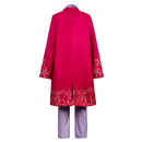 Cosplay Costume Willy Wonka Coat Suit Set Red Men Halloween Carnival Party Outfits