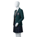Cosplay Costume Witch Academy School Uniform Fullset Green Women Halloween Carnival Party Outfits