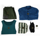 Cosplay Costume Zorro Season 2 Coat Shirt Pants Set Blue Men Halloween Carnival Party Outfits
