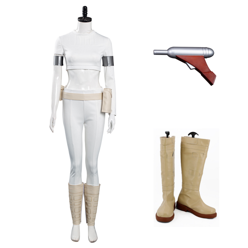 Cossky Costumes Costume + Prop +Shoes / Female XS / Female US6.5 EUR37 Padme Amidala White Outfits Halloween Carnival Suit Cosplay Costume
