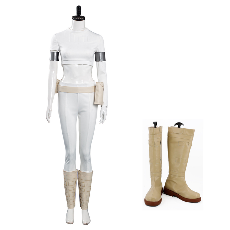 Cossky Costumes Costume + Shoes / Female XS / Female US6.5 EUR37 Padme Amidala White Outfits Halloween Carnival Suit Cosplay Costume