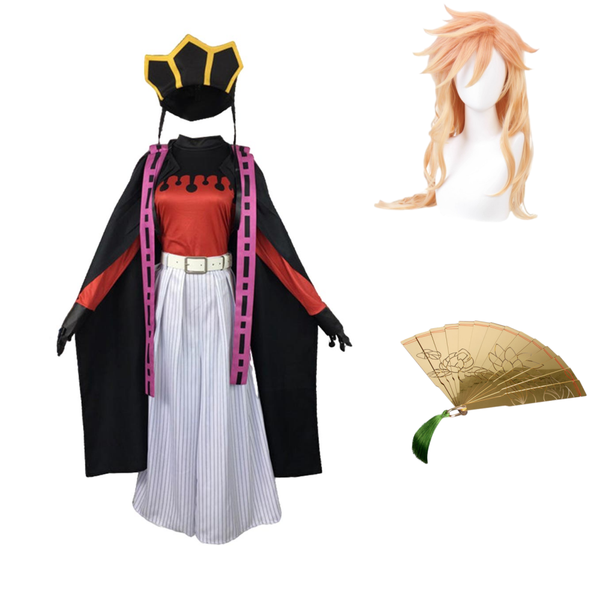 Cossky Costumes Costume + Wig + Fan / S Douma Infinity Castle Outfits Fan Wig Full Set Costume Cosplay