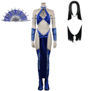 Cossky Costumes Female / Costume+Fan*2 / XS Mortal Kombat Kitana Costume Accessories Outfit Halloween Carnival Suit Cosplay Costume