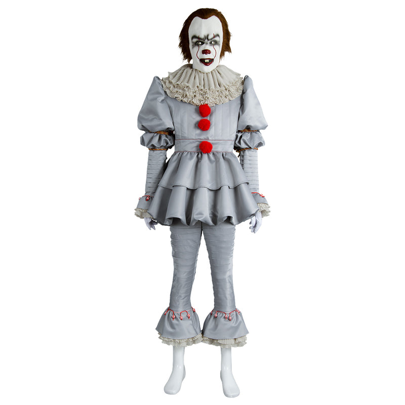 Cossky Costumes IT Pennywise The Clown Outfit Suit Halloween Cosplay Costume for Males Females