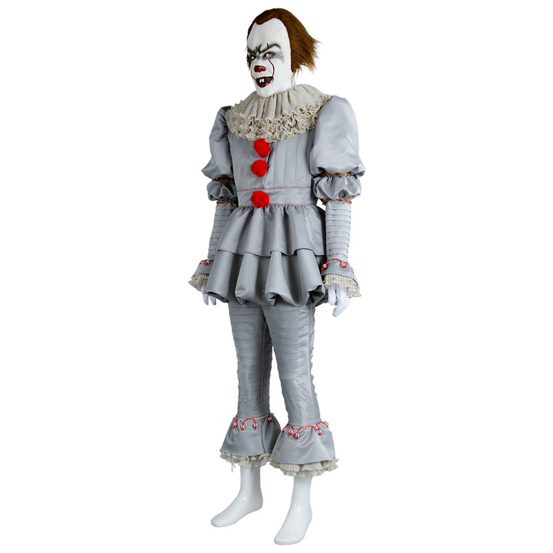 Cossky Costumes IT Pennywise The Clown Outfit Suit Halloween Cosplay Costume for Males Females