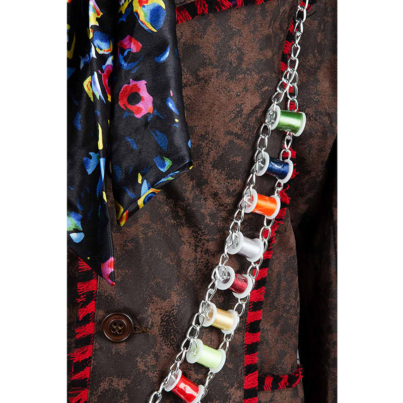 Cossky Costumes Johnny Depp Jacket Pants Tie 6 pcs Mad Hatter Outfits Cosplay Costume Halloween Suit