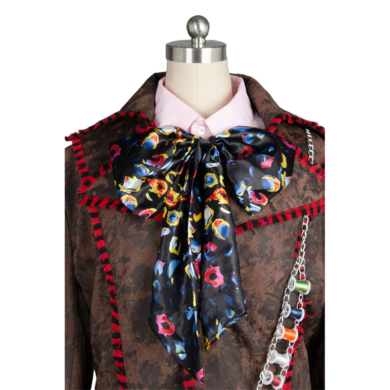 Cossky Costumes Johnny Depp Jacket Pants Tie 6 pcs Mad Hatter Outfits Cosplay Costume Halloween Suit