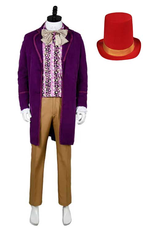Cossky Costumes Male / Costume + Hat / M Willy Wonka and the Chocolate Factory 1971 Willy Wonka Outfits Cosplay Costume