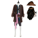 Cossky Costumes Male / Costume + Wig / M Pirates Brown Cosplay Costume Set Halloween Suit