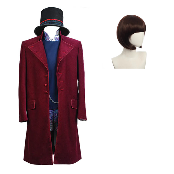 Cossky Costumes Male / Costume + Wig / S Charlie and the Chocolate Factory Willy Wonka Outfit Cosplay Costume