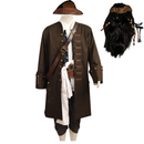 Cossky Costumes Male / Costume + Wig / S Pirates Jack Outfits Halloween Suit Cosplay Costume