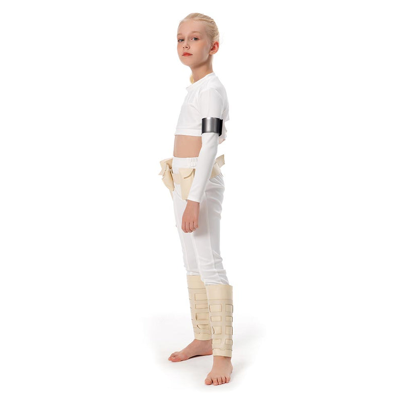 Cossky Costumes Padme Amidala Kids Children Cosplay Costume White Outfits Halloween Carnival Suit