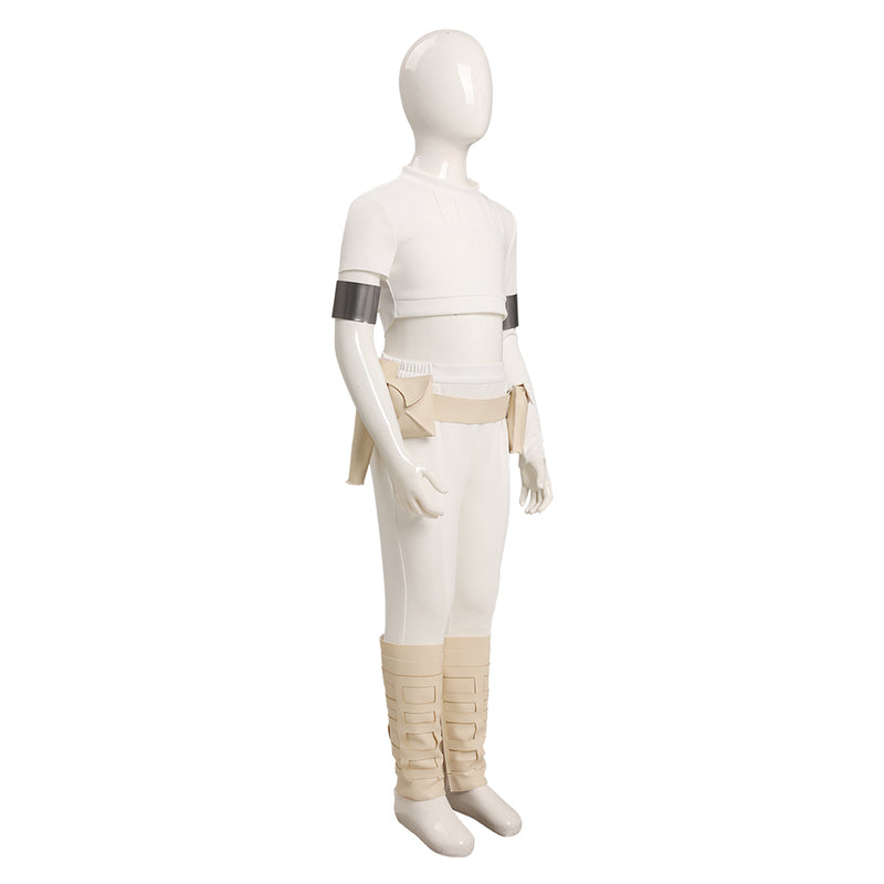 Cossky Costumes Padme Amidala Kids Children Cosplay Costume White Outfits Halloween Carnival Suit