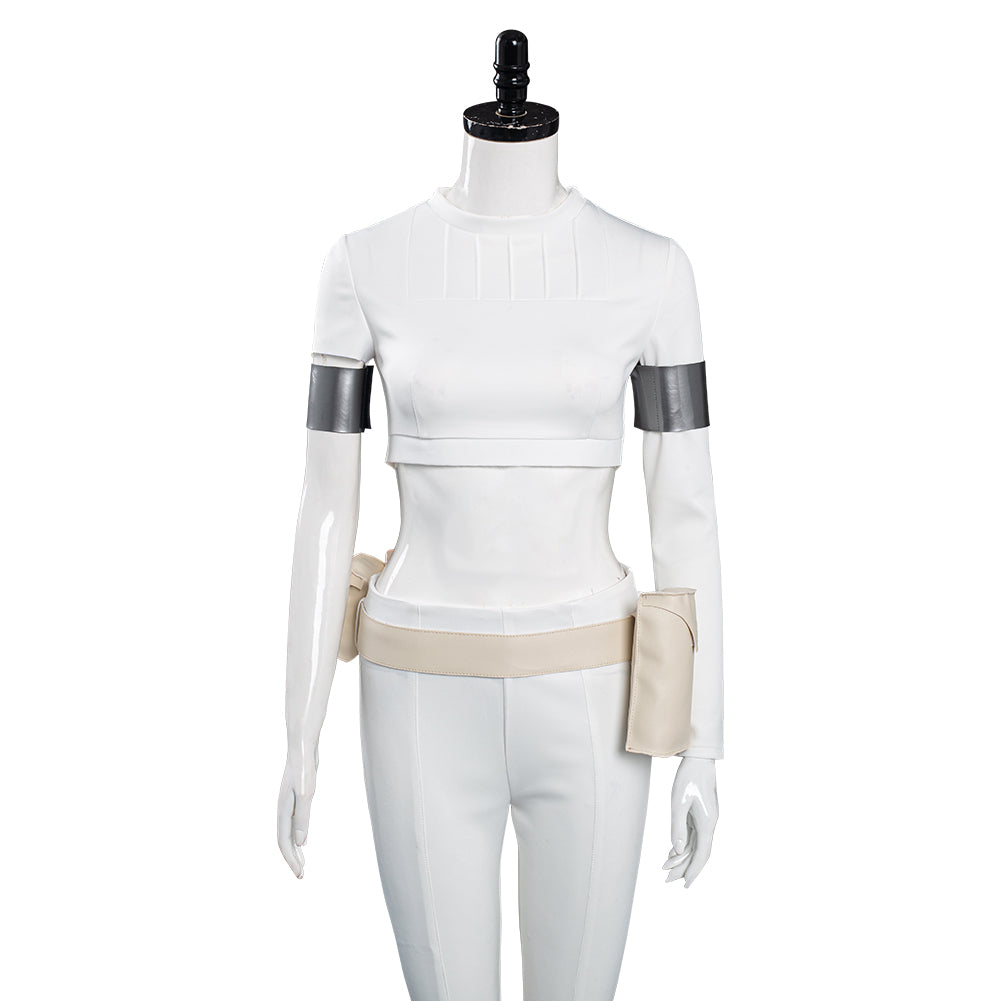Padme Amidala Kids Children Cosplay Costume White Outfits Halloween Carnival Suit