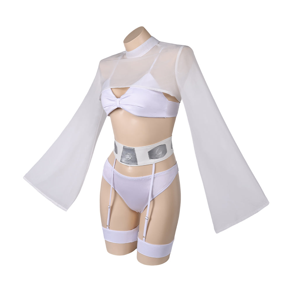 open lace back dress Princess Leia Adult Costume and Wig Star Wars New Hope