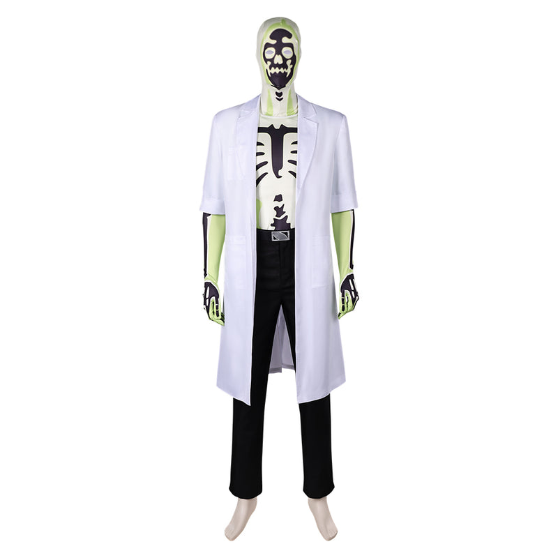 Creature Commandos 2024 Dr. Phosphorus White Outfit Carnival Halloween Cosplay Costume