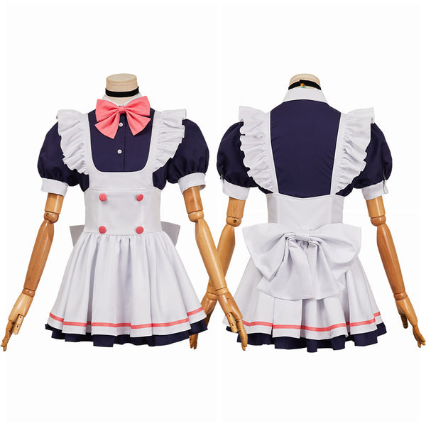 Momo Ayase Women White Maid Dress Outfit Cosplay Costume