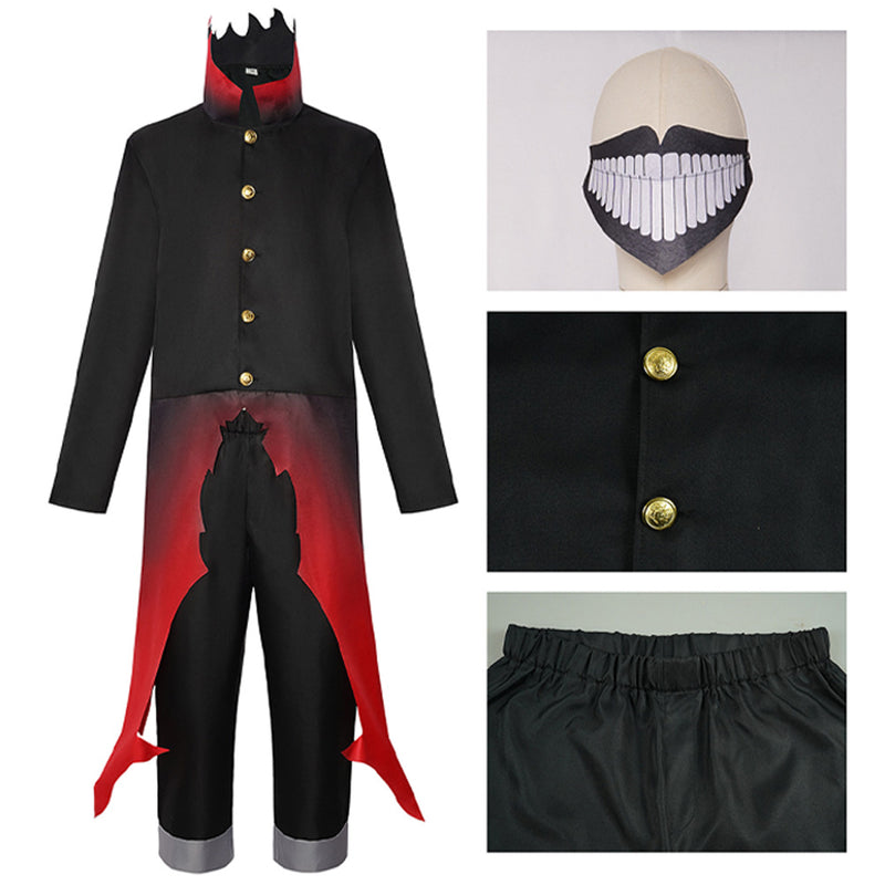 Dandadan Ken Takakura Okarun Black Red Outfit Carnival Halloween Cosplay Costume