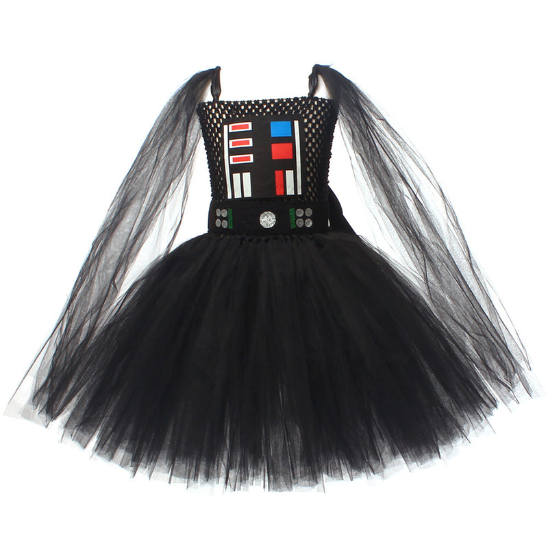 Darth Vader Kids Children Black Tutu Dress Party Carnival Halloween Cosplay Costume