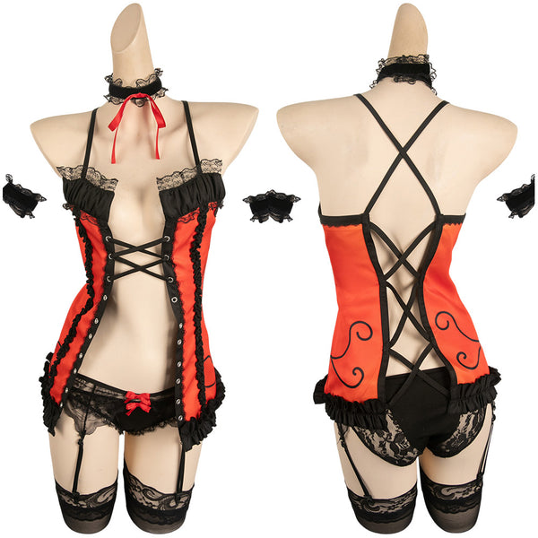 Date A Live Anime Tokisaki Kurumi Women Red Sexy Suit Party Carnival Halloween Cosplay Costume