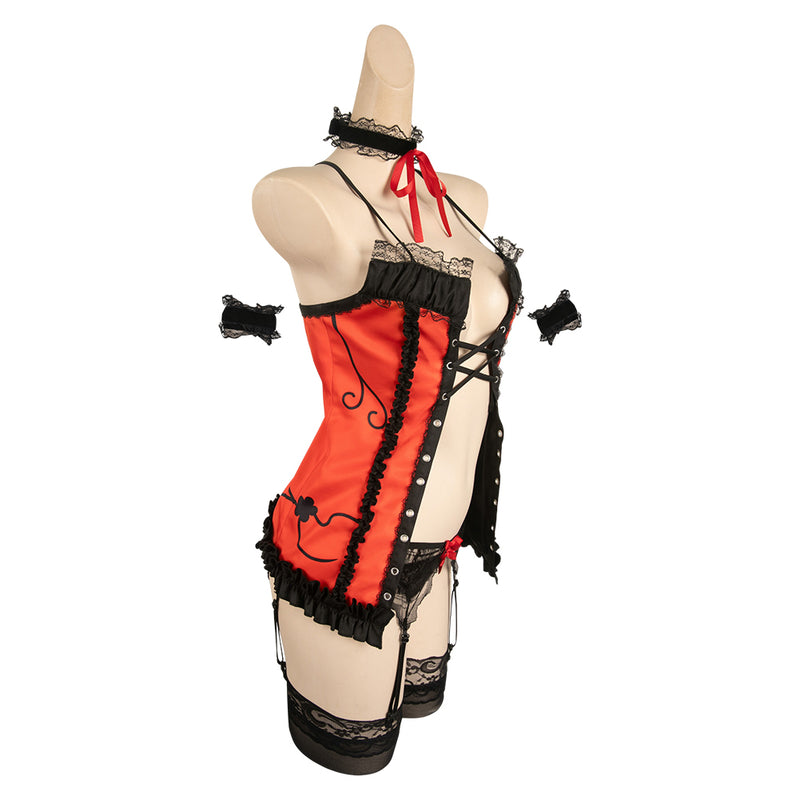 Date A Live Anime Tokisaki Kurumi Women Red Sexy Suit Party Carnival Halloween Cosplay Costume Date A Live Anime Tokisaki Kurumi Women Red Sexy Suit Party Carnival Halloween Cosplay Costume