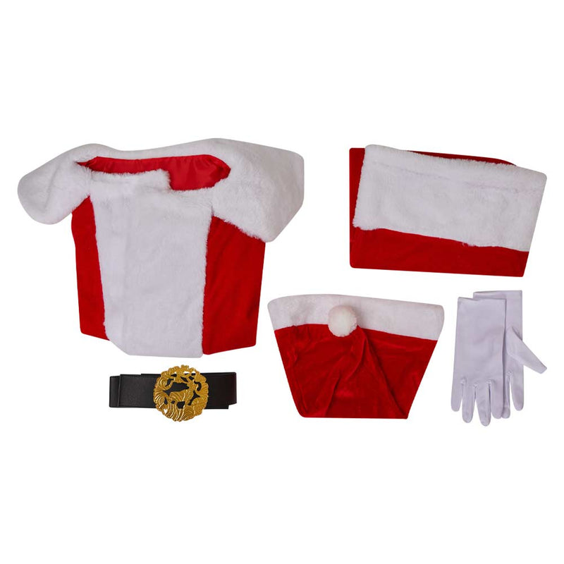 Dear Santa 2024 Satan Claus Red Christmas Outfit Carnival Halloween Cosplay Costume