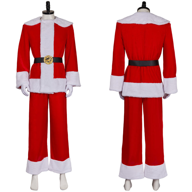 Dear Santa 2024 Satan Claus Red Christmas Outfit Carnival Halloween Cosplay Costume