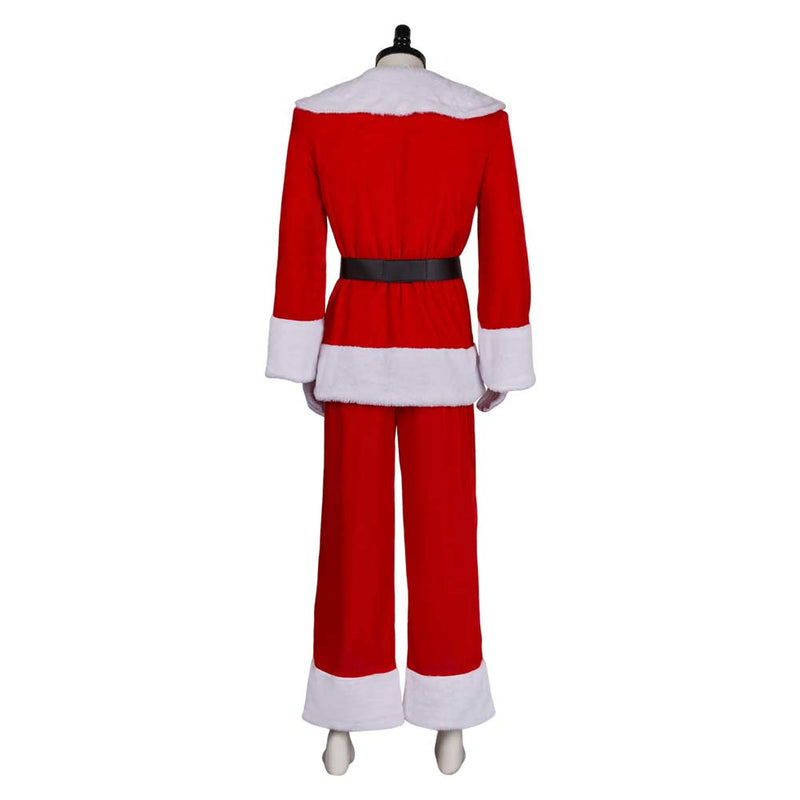 Dear Santa 2024 Satan Claus Red Christmas Outfit Carnival Halloween Cosplay Costume