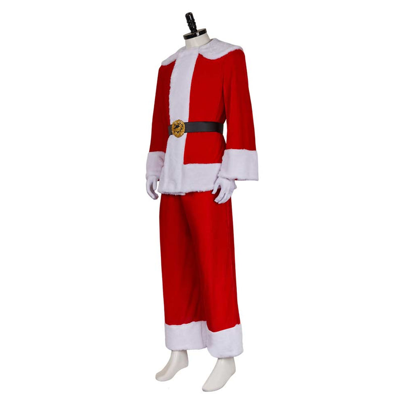 Dear Santa 2024 Satan Claus Red Christmas Outfit Carnival Halloween Cosplay Costume