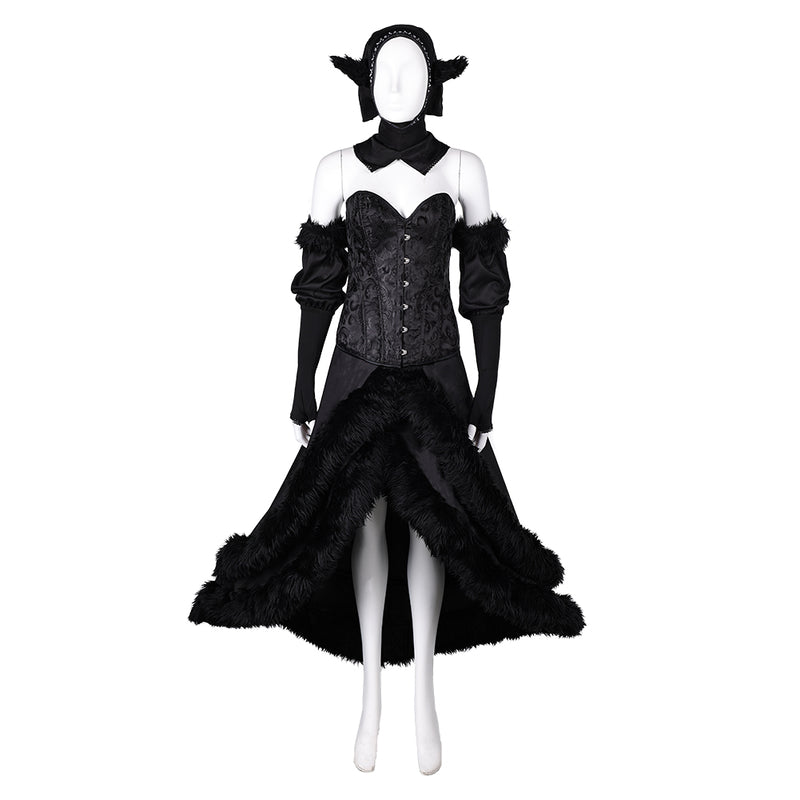 Delicious in Dungeon Anime Marcille Donato Women Black Dress Party Carnival Halloween Cosplay Costume