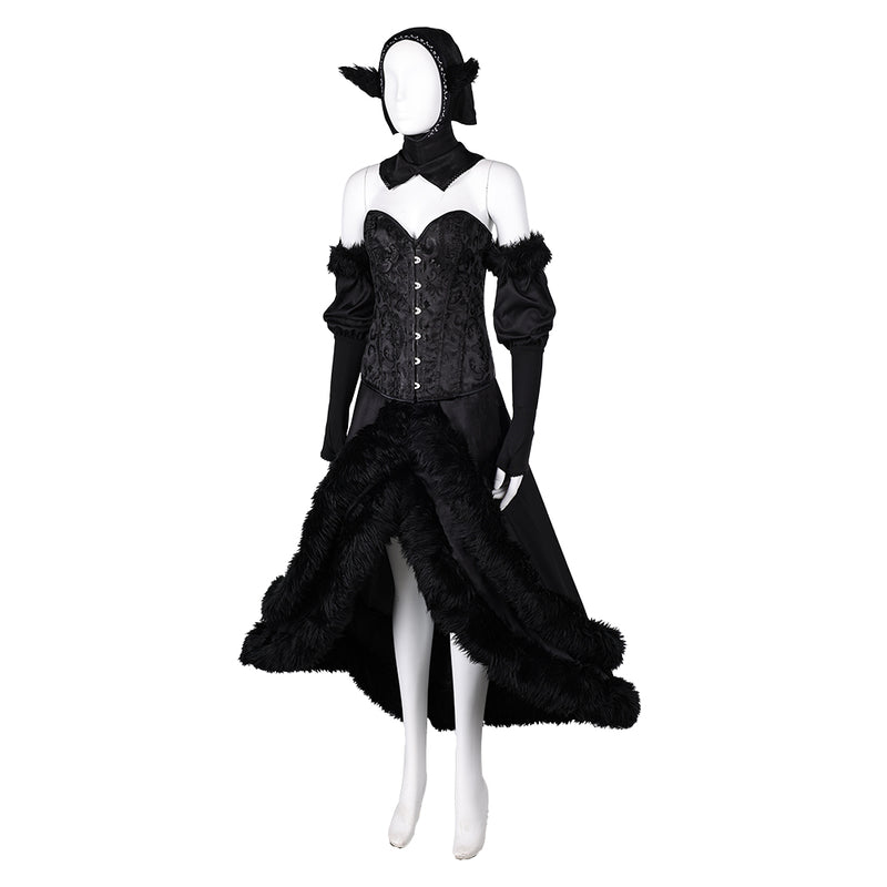 Delicious in Dungeon Anime Marcille Donato Women Black Dress Party Carnival Halloween Cosplay Costume