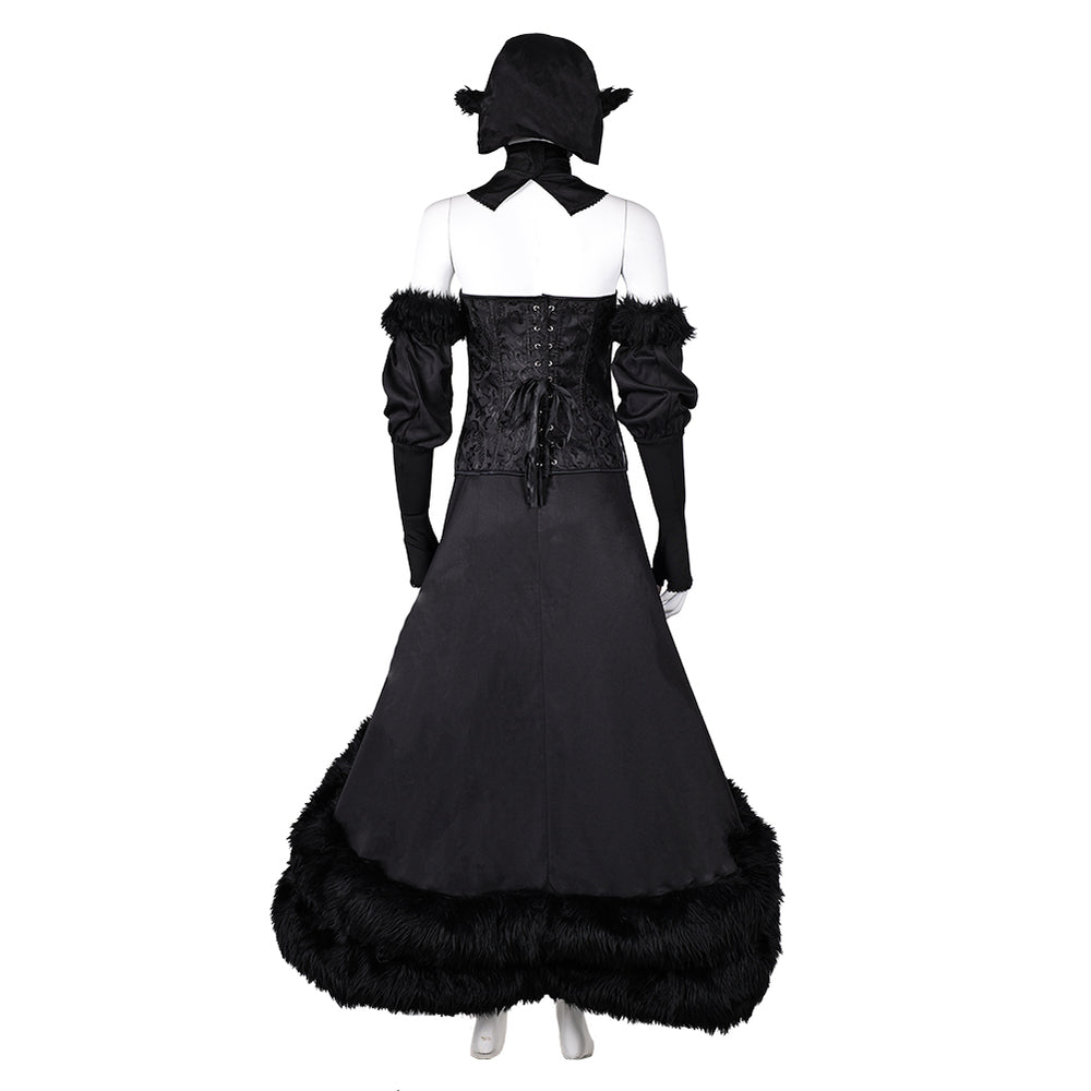 marcille black dress Delicious in Dungeon Donato Women Party Carnival Halloween Cosplay Costume The soft texture and wrinkles of the fabric are carefully expressed in delicate form Would you wear this to
