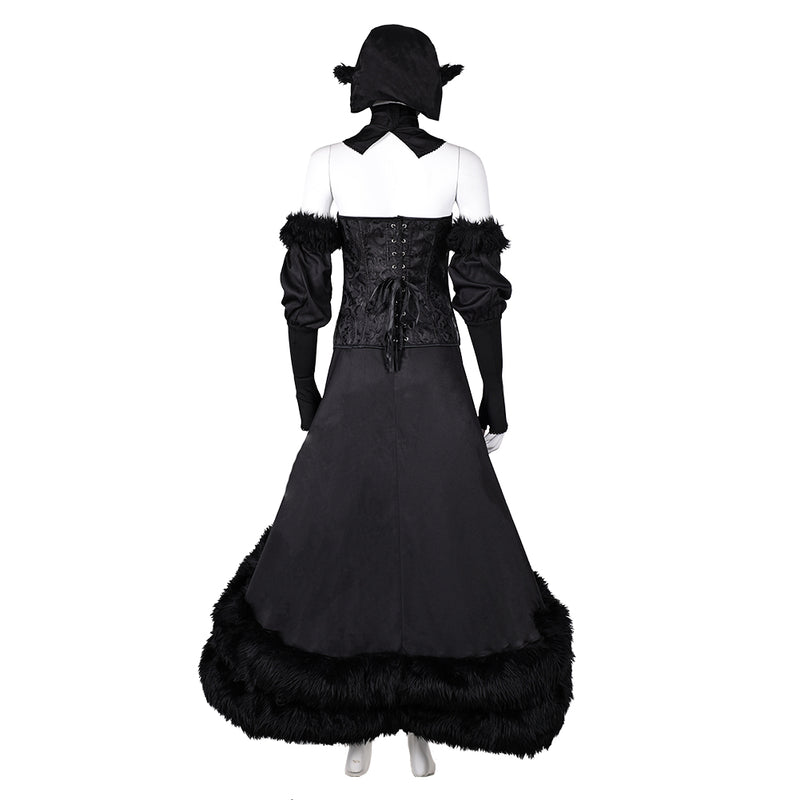 Delicious in Dungeon Anime Marcille Donato Women Black Dress Party Carnival Halloween Cosplay Costume